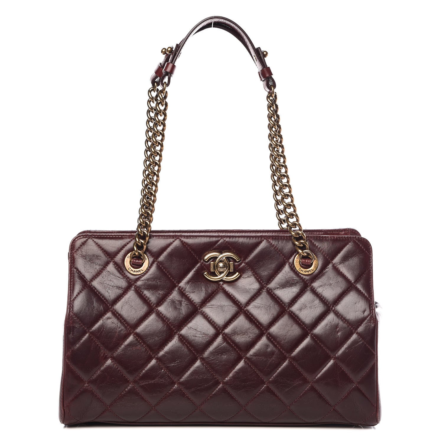 Chanel Glazed Calfskin Perfect Edge Tote Bordeaux 1 of 9