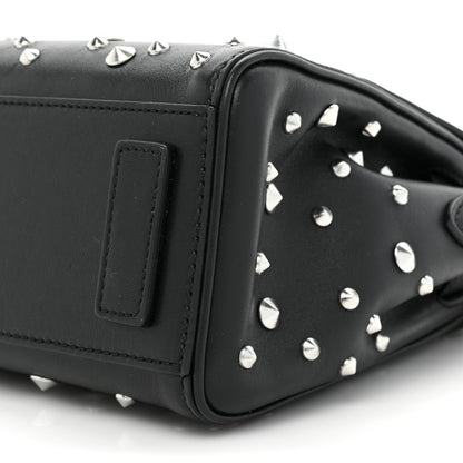 Versace Grained Calfskin Spiked Small La Medusa Top Handle Bag Black 7 of 8