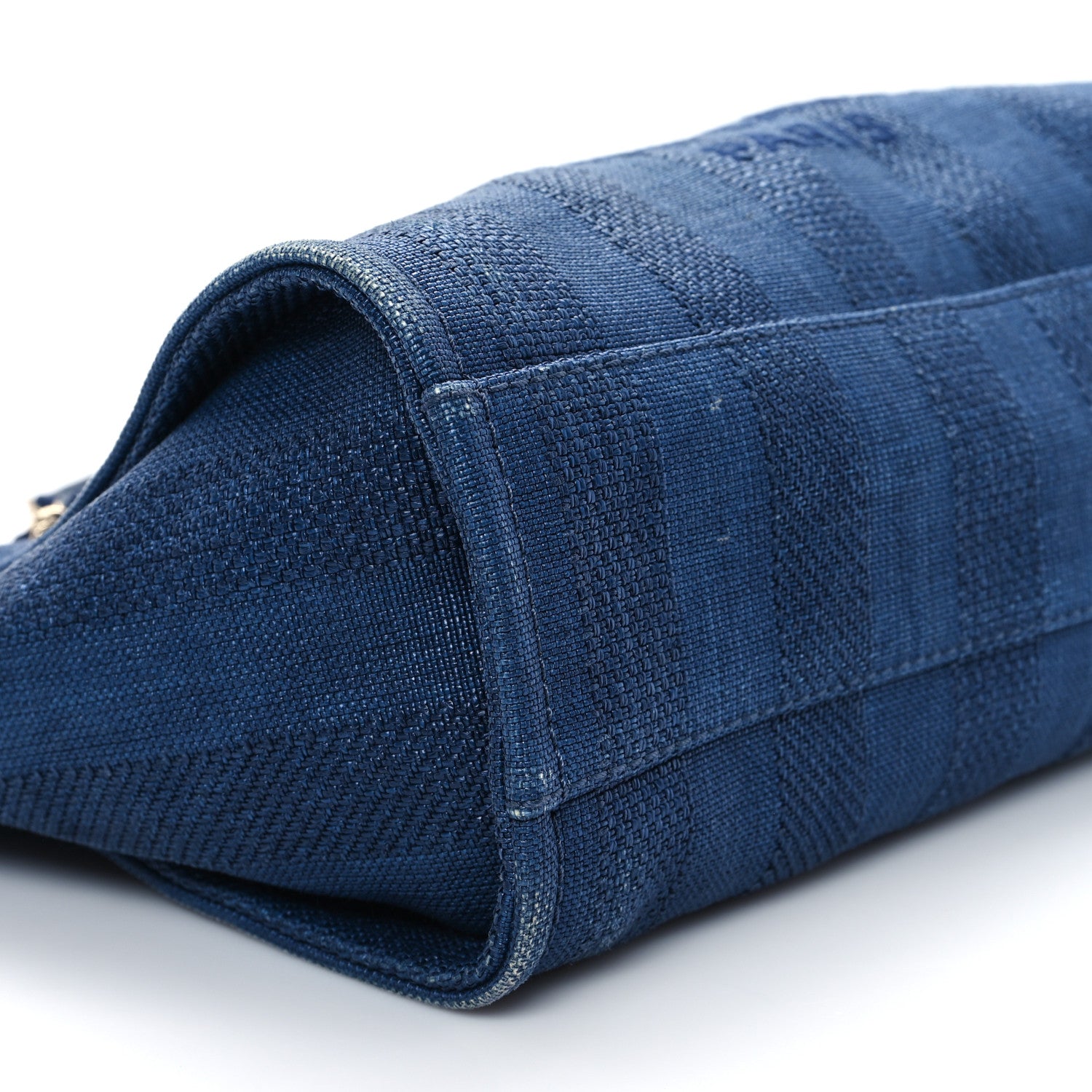 Chanel Mixed Fibers Striped Small Deauville Tote Navy Blue 9 of 12