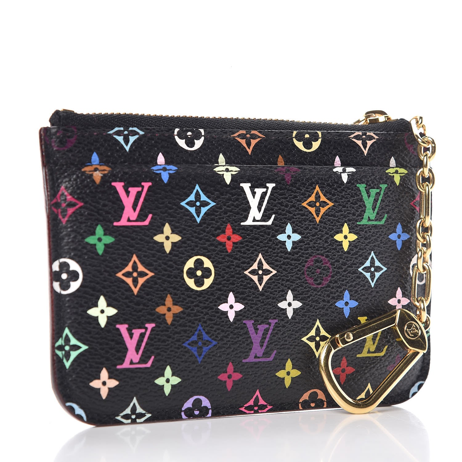 Louis Vuitton Monogram Multicolor Key Pouch Black Grenade 3 of 8