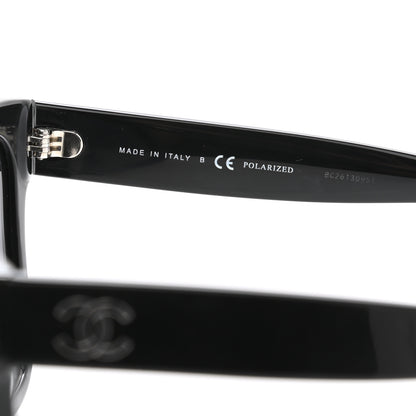 Chanel Acetate Polarized Square CC Sunglasses 5380 Black 6 of 8