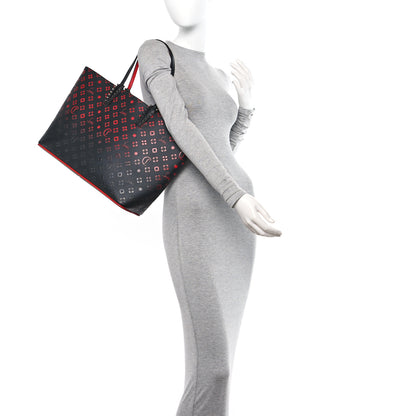 Christian Louboutin Perforated Calfskin Degrade Loubinthesky East West Cabata Tote Black Red 2 of 15
