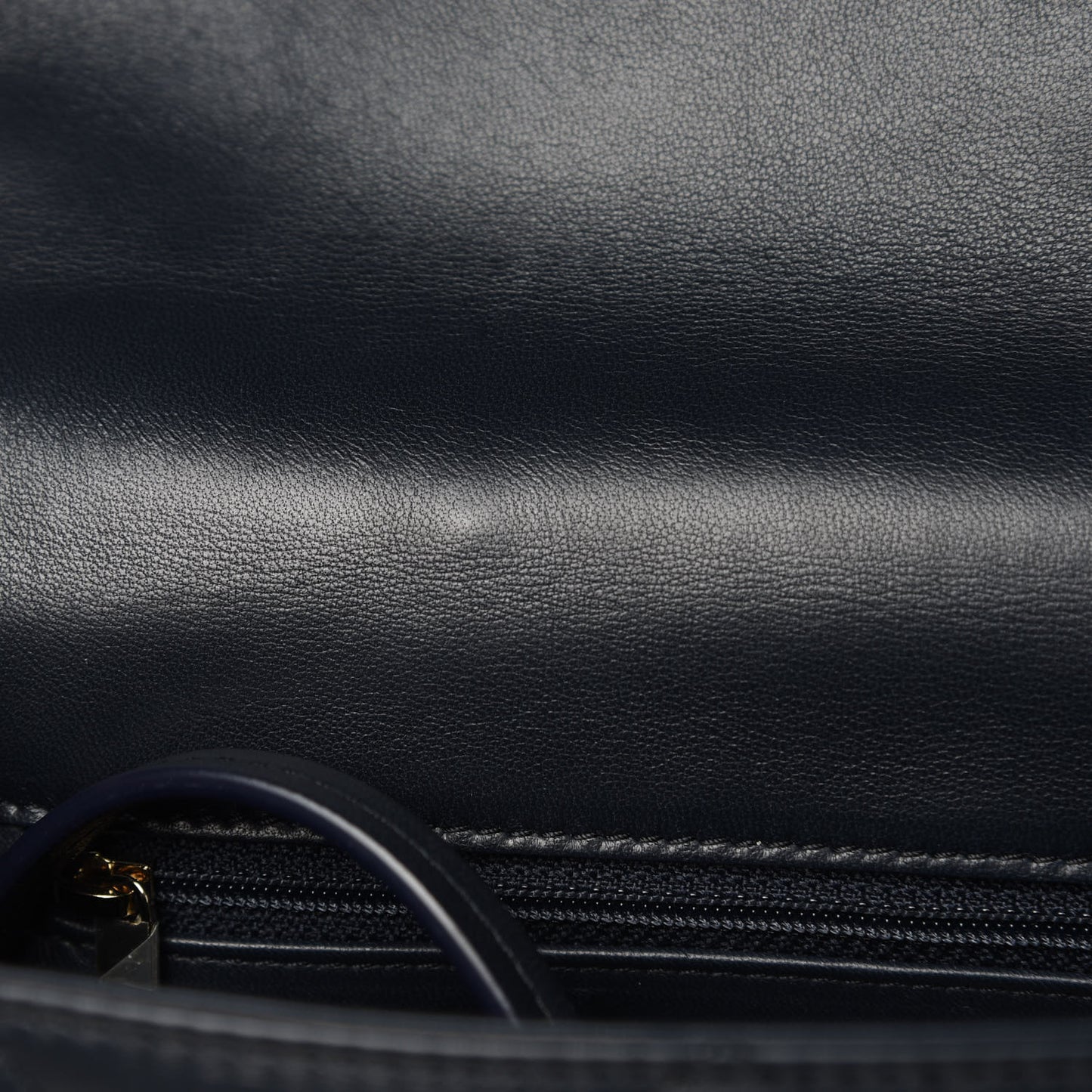 Lambskin Quilted Small Easy Carry Flap Navy