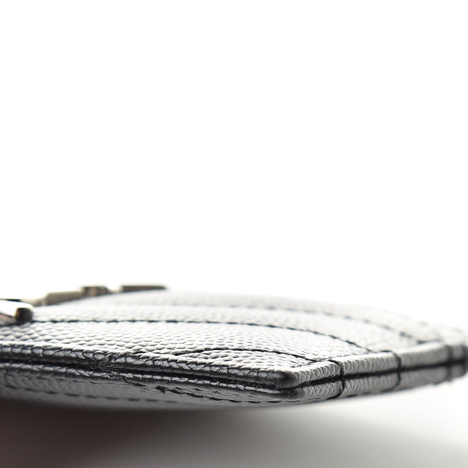 Saint Laurent Grain De Poudre Matelasse Chevron Monogram Credit Card Case Black 9 of 12