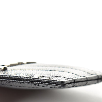 Saint Laurent Grain De Poudre Matelasse Chevron Monogram Credit Card Case Black 9 of 12