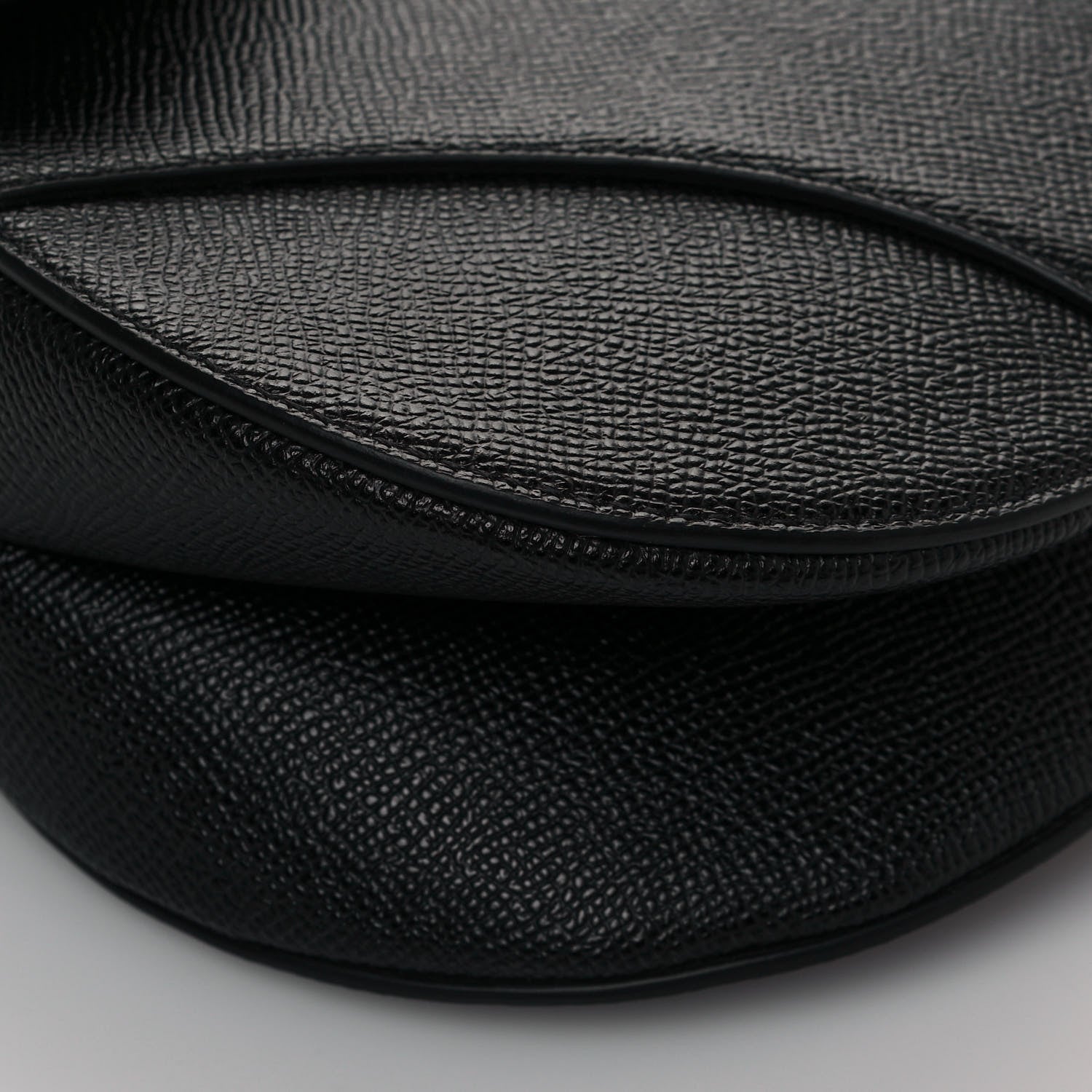 Christian Dior Grained Calfskin Saddle Bag Black 9 of 13