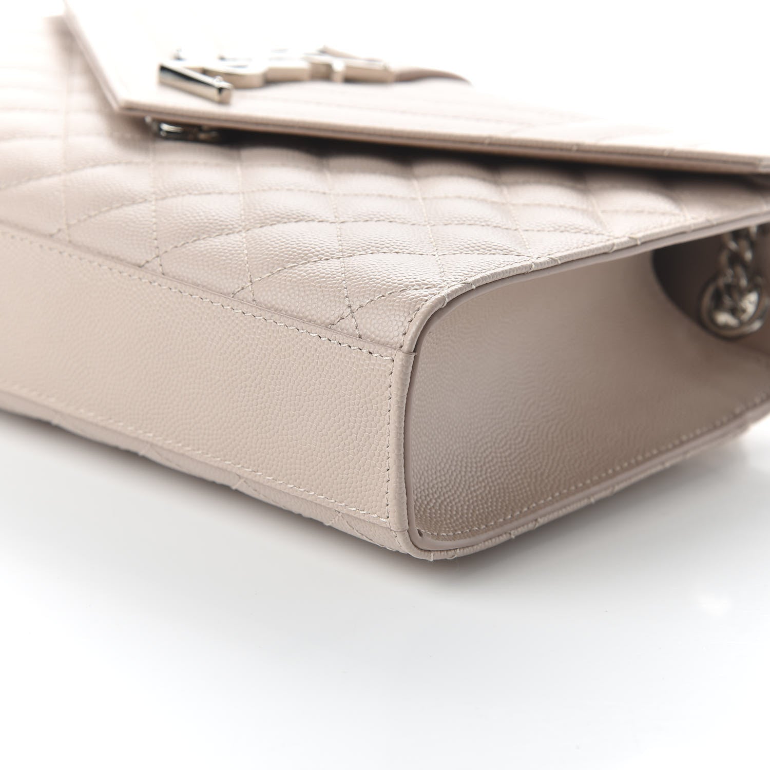 Saint Laurent Grain De Poudre Textured Mixed Matelasse Medium Triquilt Monogram Satchel Marble Pink 7 of 9