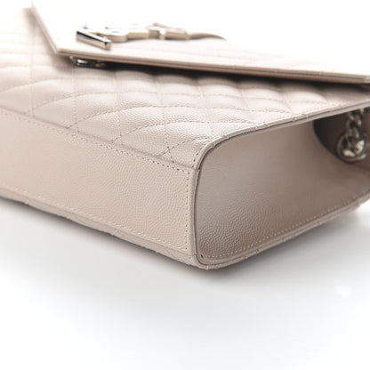 Saint Laurent Grain De Poudre Textured Mixed Matelasse Medium Triquilt Monogram Satchel Marble Pink 7 of 9
