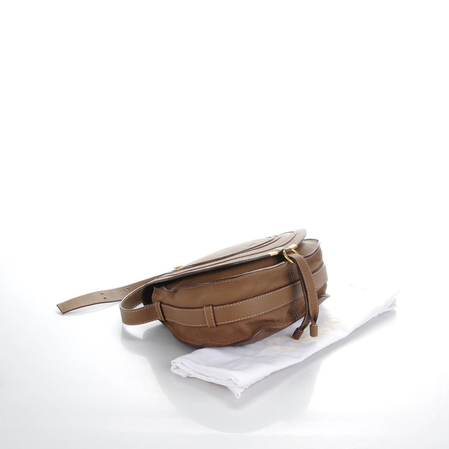 Grained Calfskin Medium Marcie Saddle Bag Seed