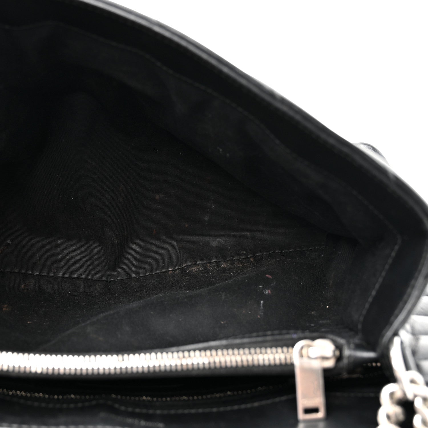 Saint Laurent Grain de Poudre Calfskin Y Quilted Monogram Medium Loulou Chain Satchel Black 5 of 16
