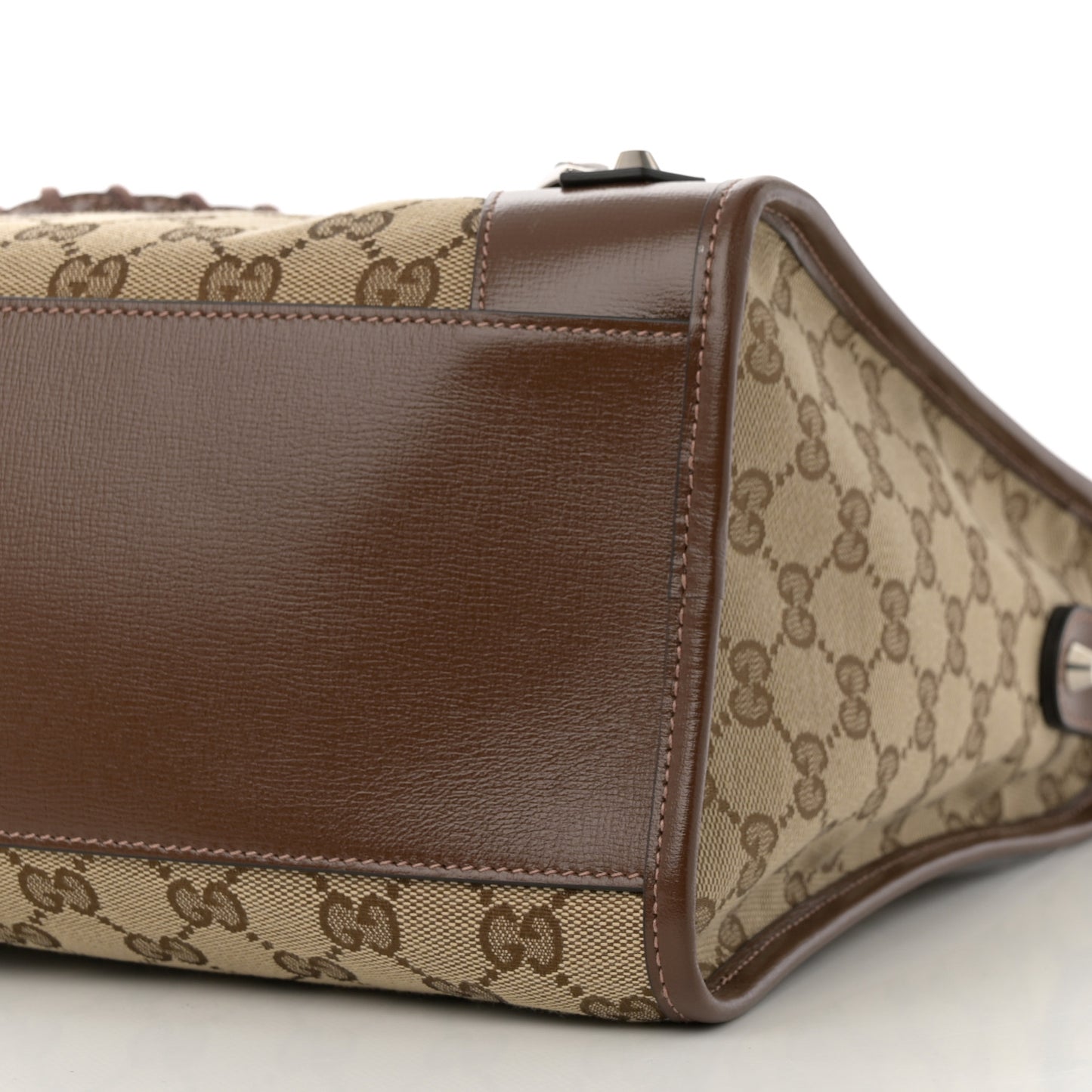 X GUCCI GG Monogram Azalea Calfskin Neo Classic Silver Hardware Medium City Beige Ebony Brown Sugar