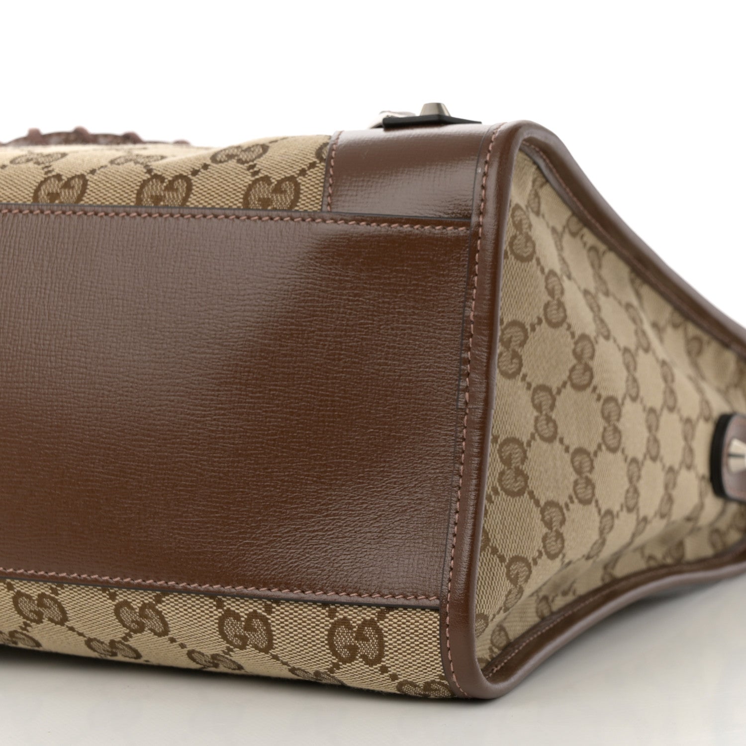 Balenciaga X GUCCI GG Monogram Azalea Calfskin Neo Classic Silver Hardware Medium City Beige Ebony Brown Sugar 11 of 12