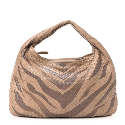 Bottega Veneta Nappa Snakeskin Intrecciato Large Veneta Tiger Print Hobo Maple 1 of 9