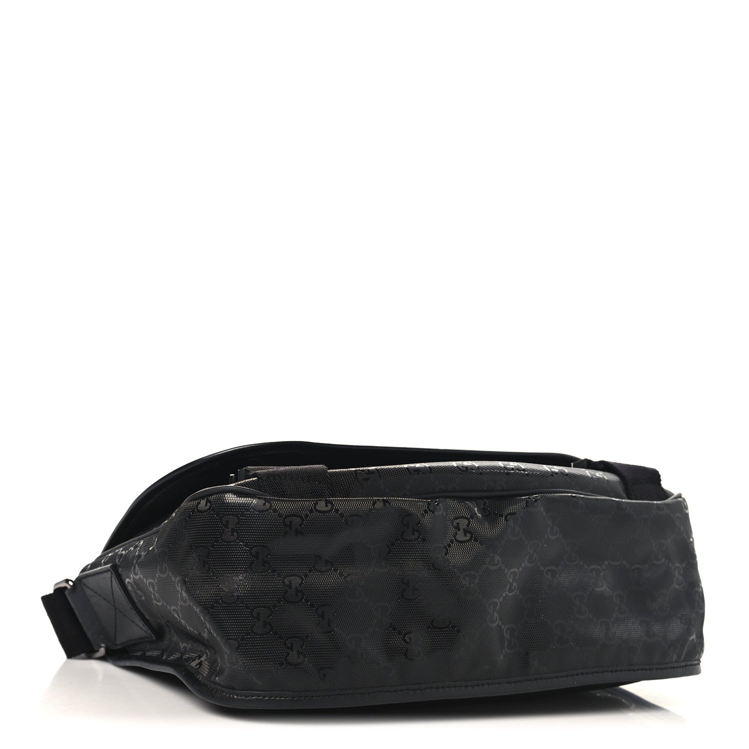 Gucci Imprime Monogram Medium Double Buckle Flap Messenger Bag Black 4 of 10