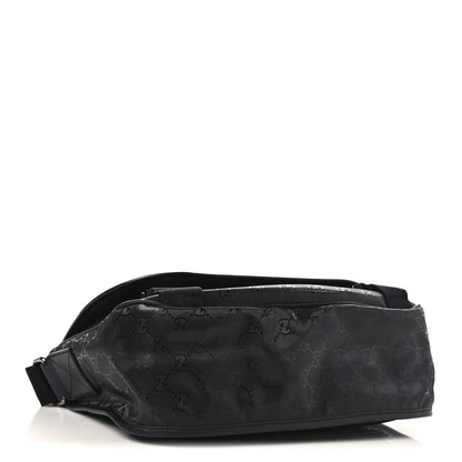 Gucci Imprime Monogram Medium Double Buckle Flap Messenger Bag Black 4 of 10