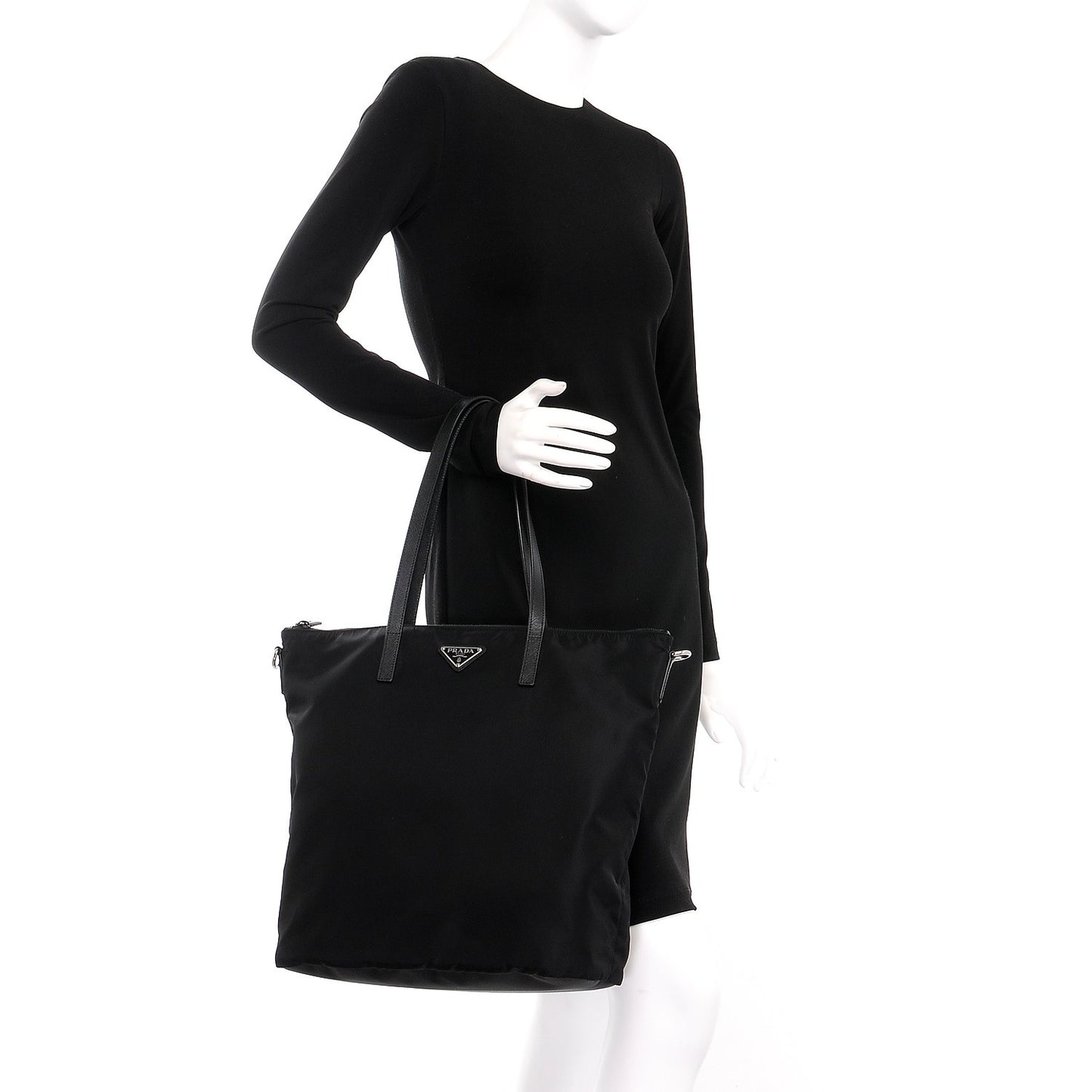 Saffiano Tessuto Nylon Tote Nero Black