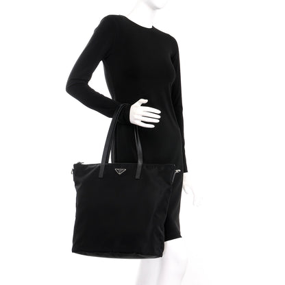 Prada Saffiano Tessuto Nylon Tote Nero Black 3 of 9
