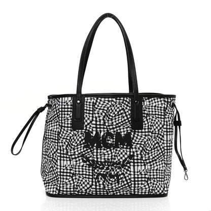 MCM Visetos Medium Reversible Shopper Tote Black 4 of 15