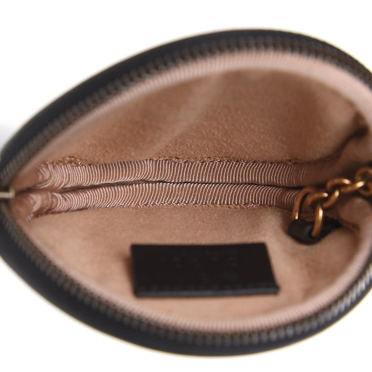 Calfskin Matelasse GG Marmont Round Coin Purse Black