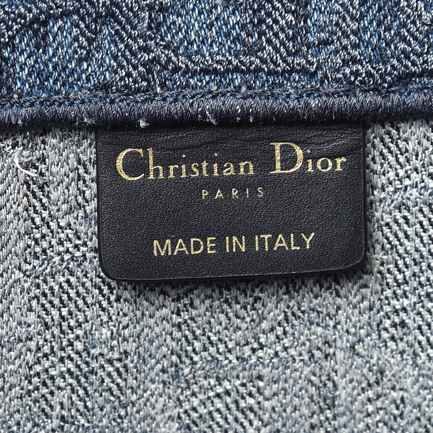 Christian Dior Oblique Denim Book Tote Denim Blue 9 of 10