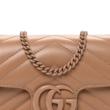 Gucci Calfskin Matelasse Monochrome Super Mini GG Marmont Shoulder Bag Camelia 8 of 11