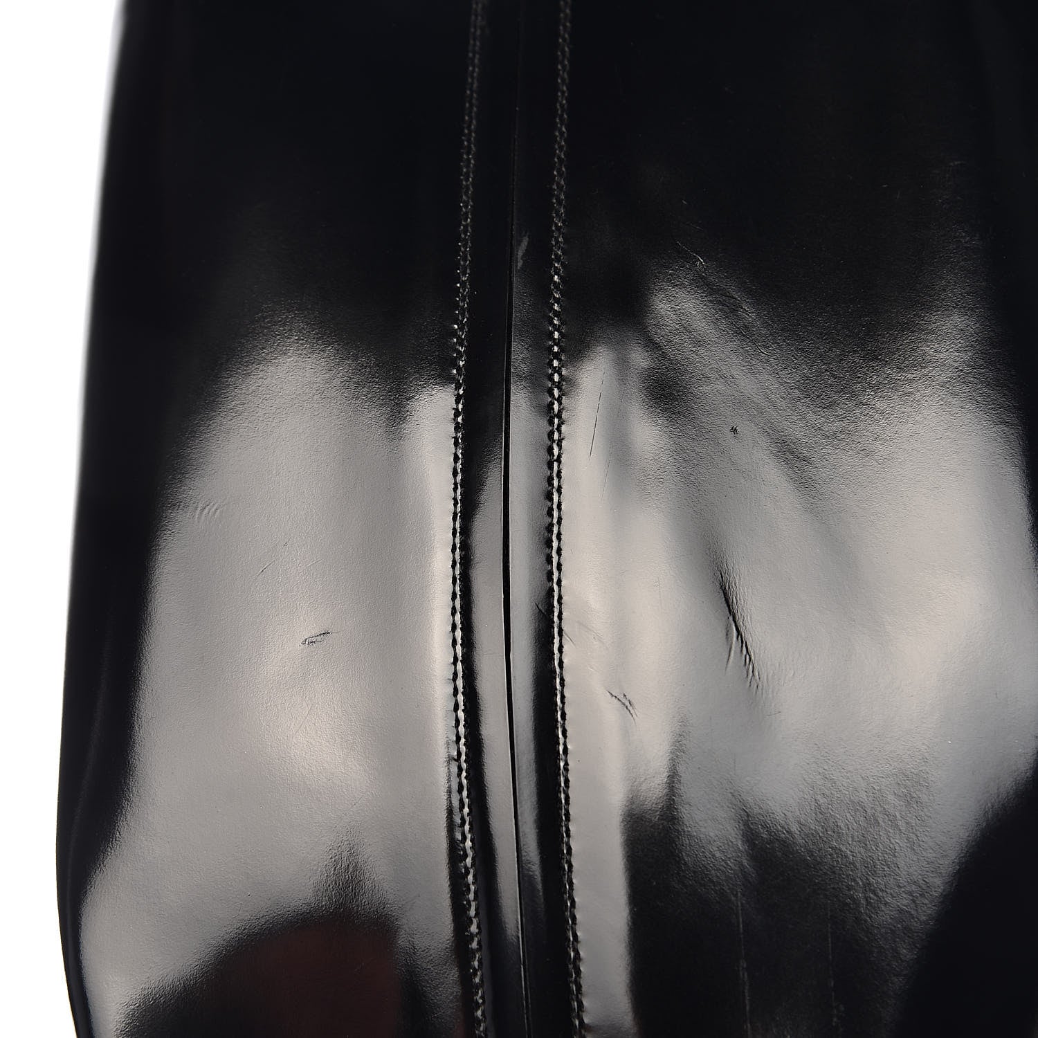 Gucci Patent Lilian Horsebit Knee High Boots 37.5 Black 10 of 12