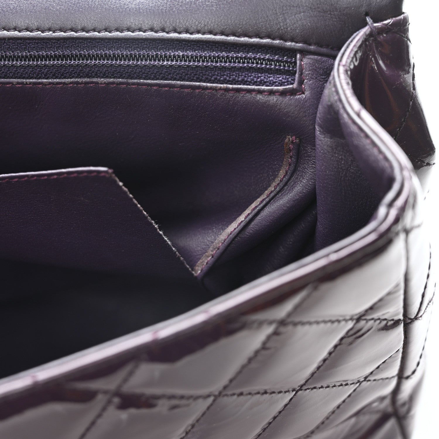 Chanel Patent Quilted Jumbo Single Flap Dark Purple 11 of 11