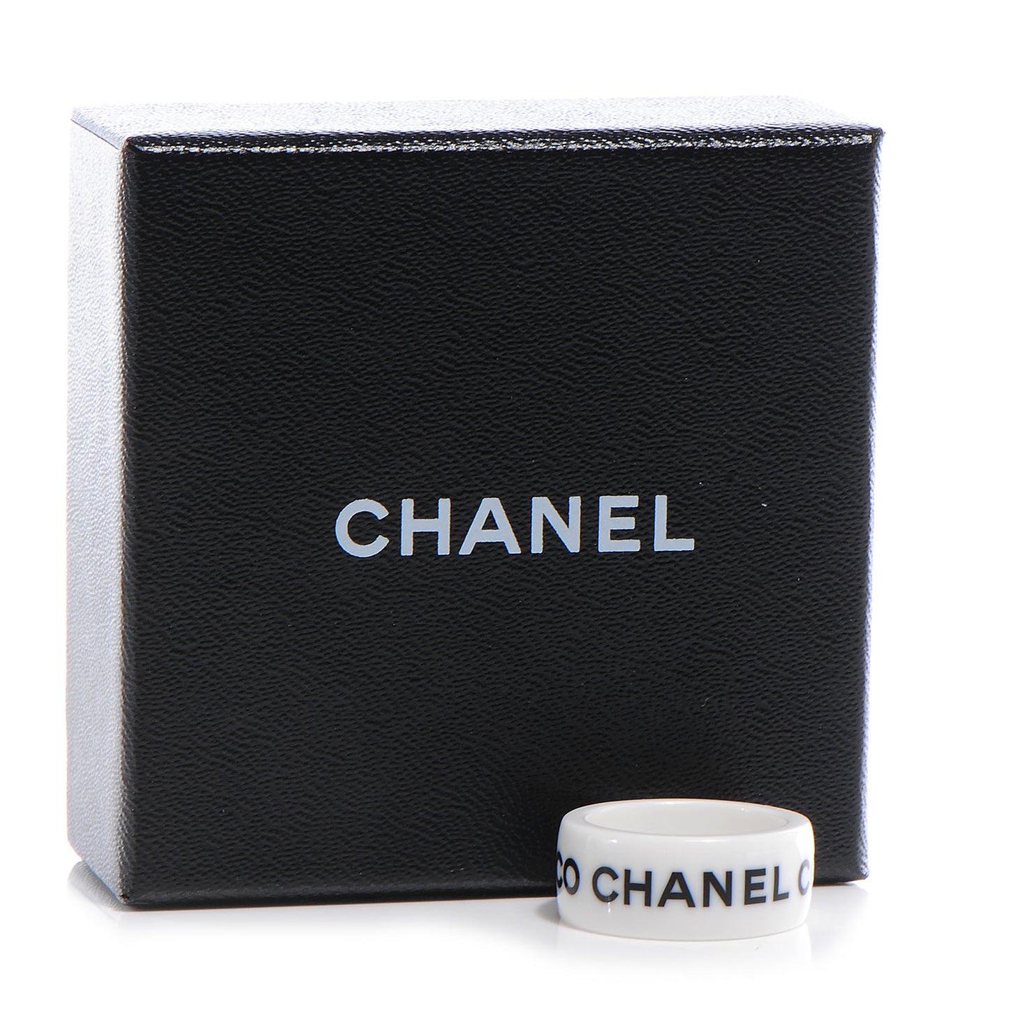 Resin Coco Ring 6.5 White Black