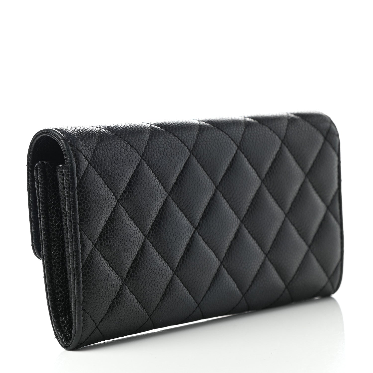 Chanel Caviar Quilted Large Gusset Flap Wallet Black 3 of 9
