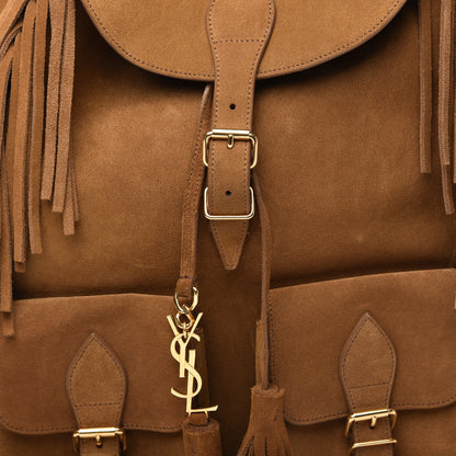 Saint Laurent Suede Calfskin Fringe Festival Backpack Light Ocre 11 of 12