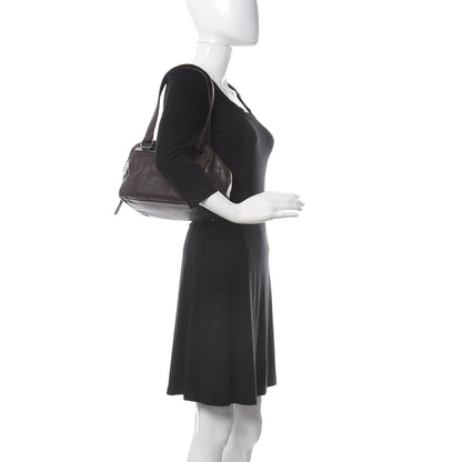 Chanel Caviar Square Stitched Bowler Dark Brown 2 of 10