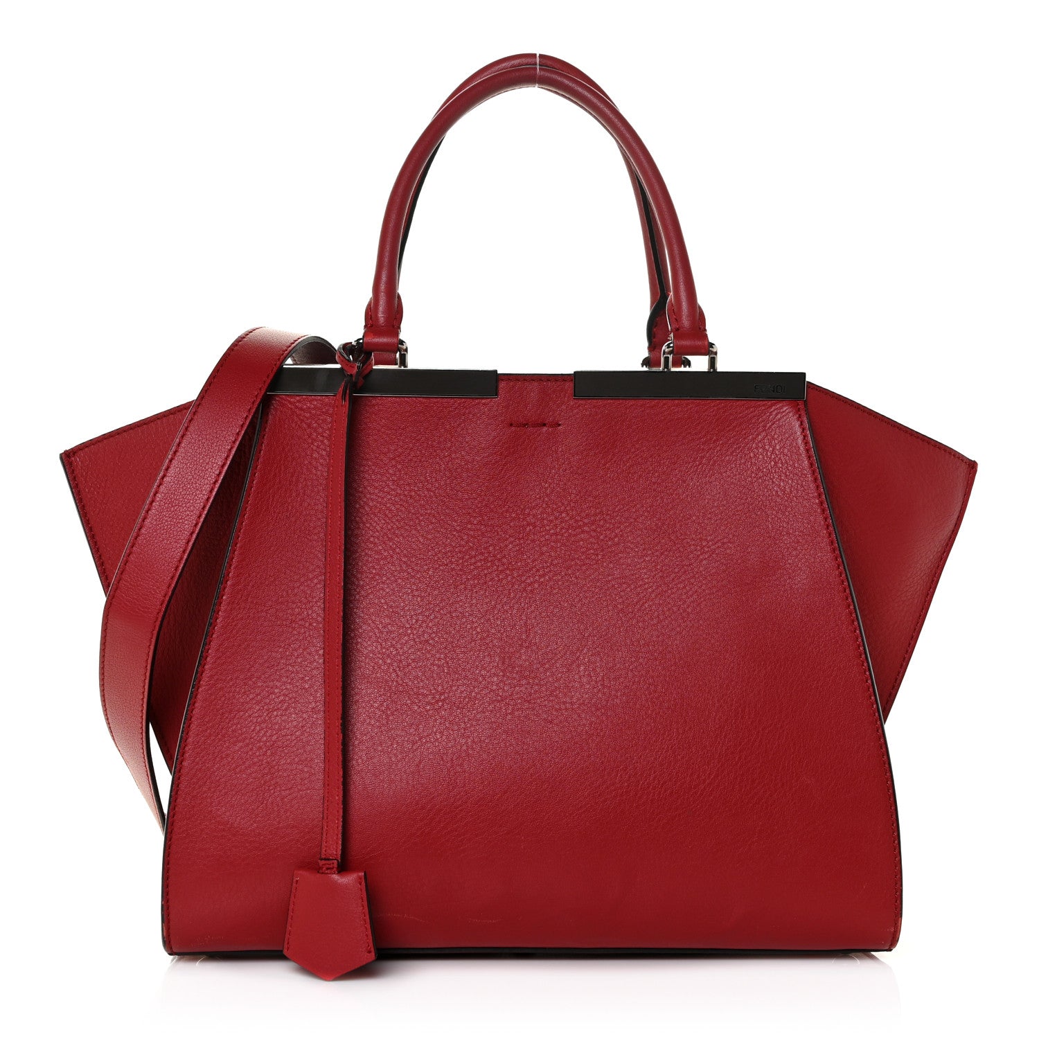 Fendi Vitello Dolce Shiny Nappa Petite 3Jours Tote Mattone Maldives 1 of 14