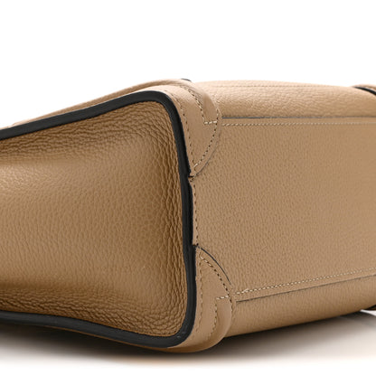 Celine Drummed Calfskin Nano Luggage Dune 10 of 11