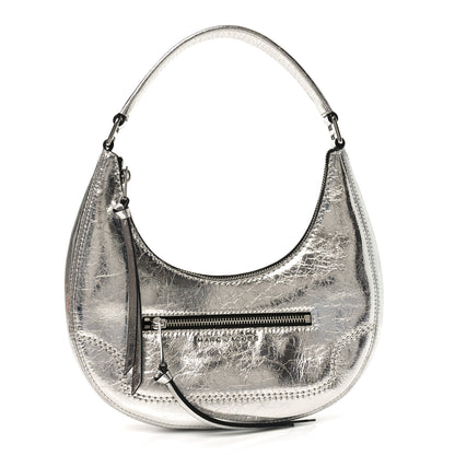 Marc Jacobs Crinkled Calfskin Crusier Crescent Bag Silver 1 of 9