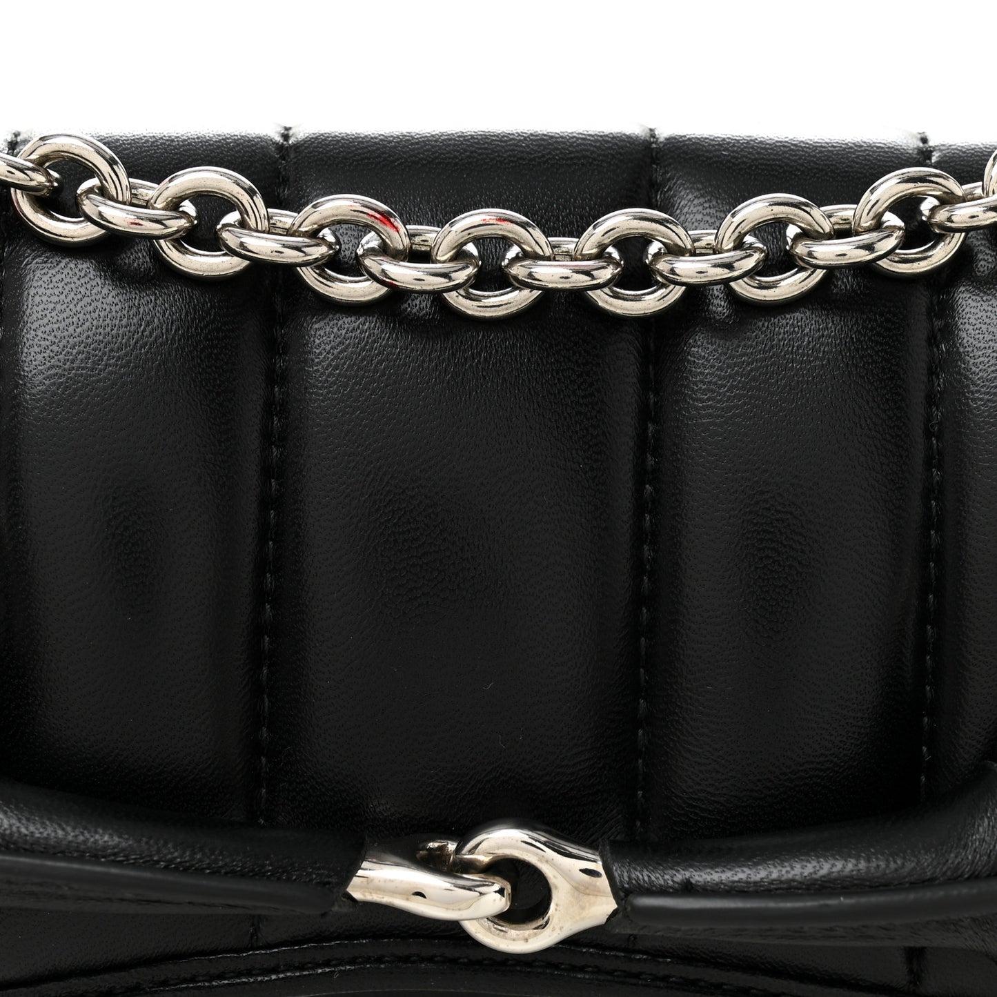 Nappa Vertical Matelasse Small Maxi Horsebit Chain Shoulder Bag Black