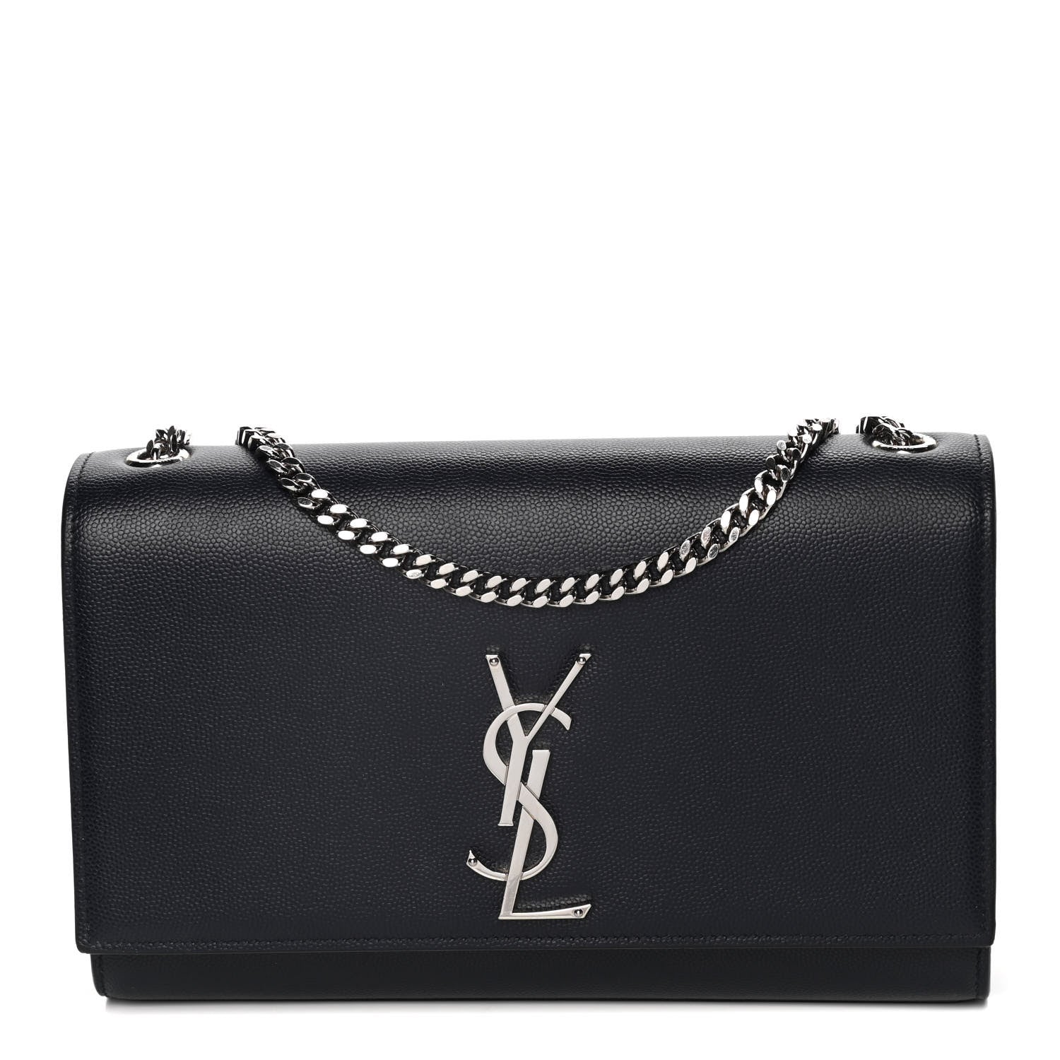 Saint Laurent Grain De Poudre Medium Classic Monogram Kate Satchel Deep Marine 1 of 15