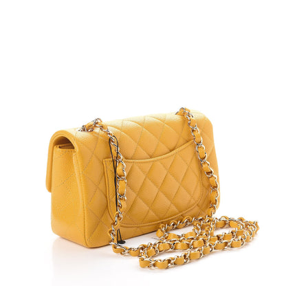 Chanel Caviar Quilted Mini Rectangular Flap Yellow 3 of 8