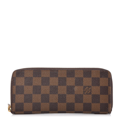 Louis Vuitton Damier Ebene Clemence Wallet Rose Ballerine 1 of 9