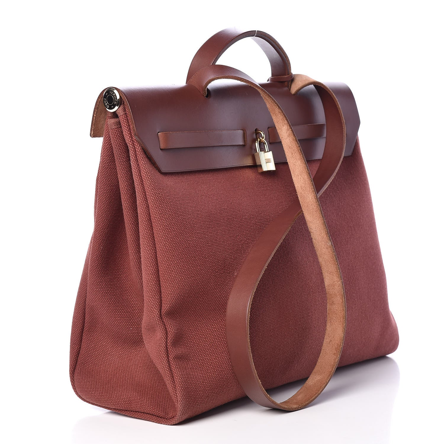 Hermes Toile Calfskin Herbag 39 GM Havane Natural 4 of 11