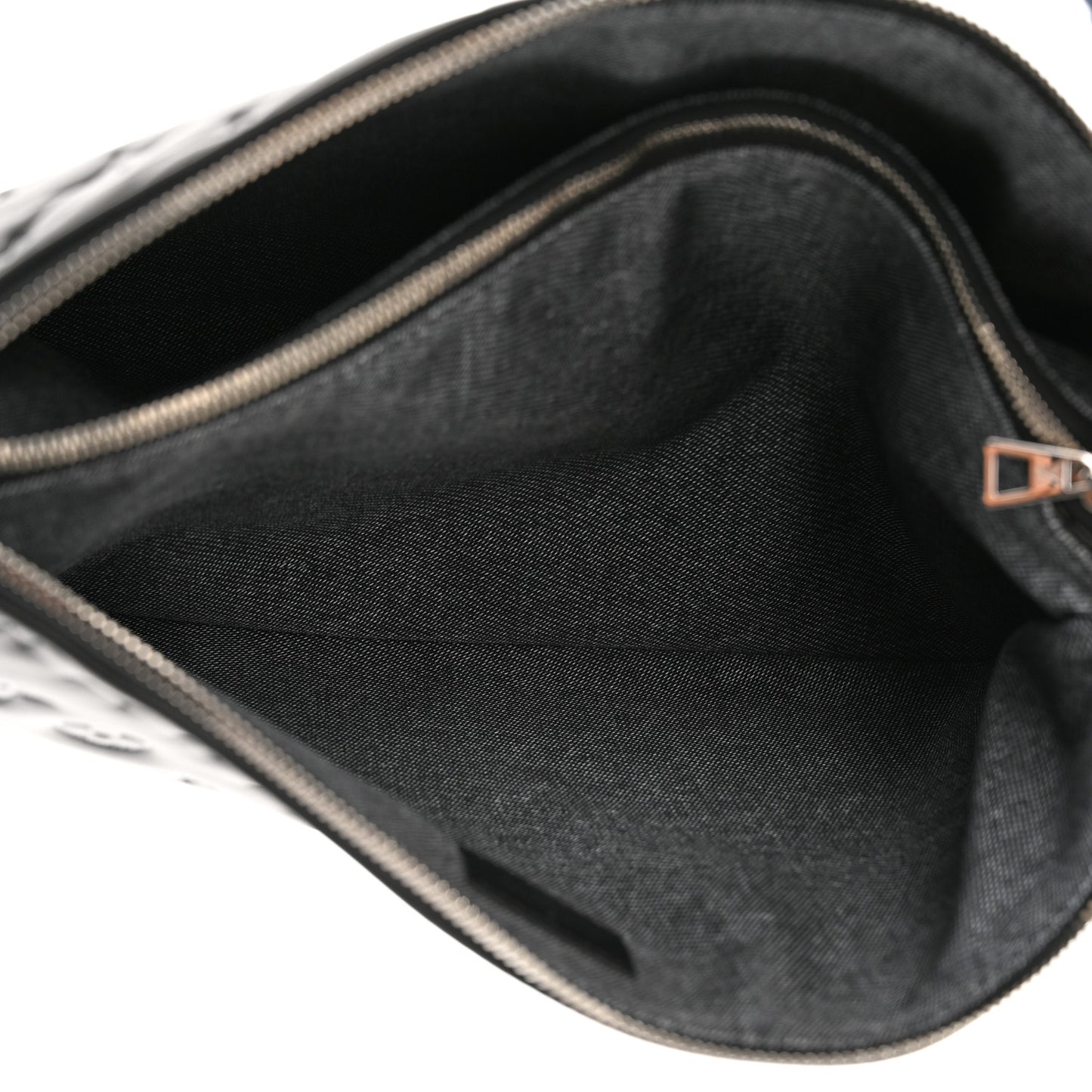 Lambskin Embossed Monogram Coussin MM Black Gray