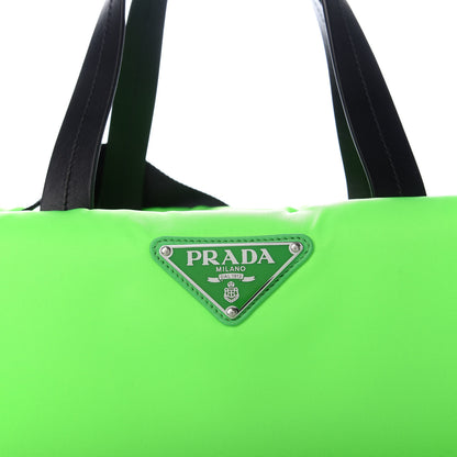 Prada Tessuto Nylon Soft Padded Medium Shopping Tote Verde Fluo 9 of 9