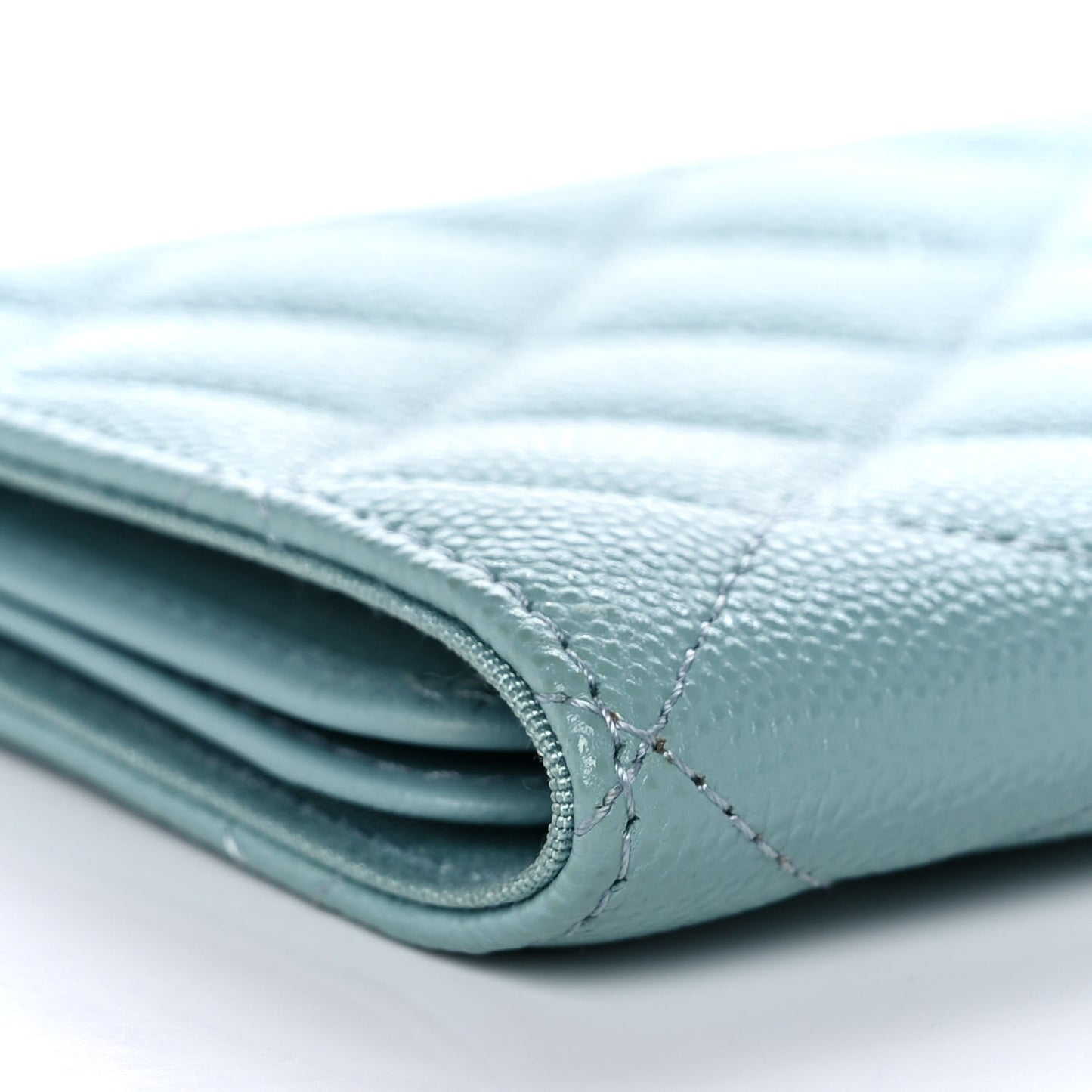 Caviar Quilted Passport Holder Light Blue