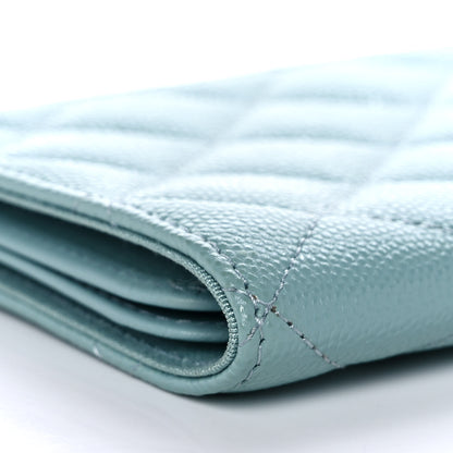 Chanel Caviar Quilted Passport Holder Light Blue 10 of 11