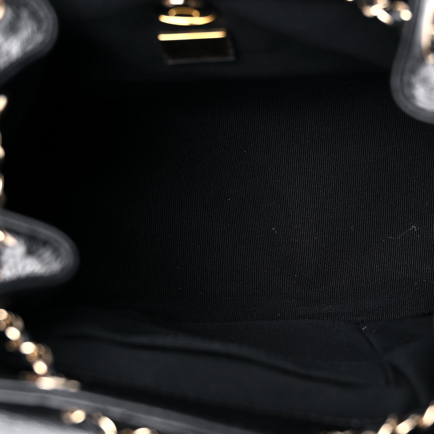 Glazed Aged Calfskin Quilted Small Duma Drawstring Backpack Black