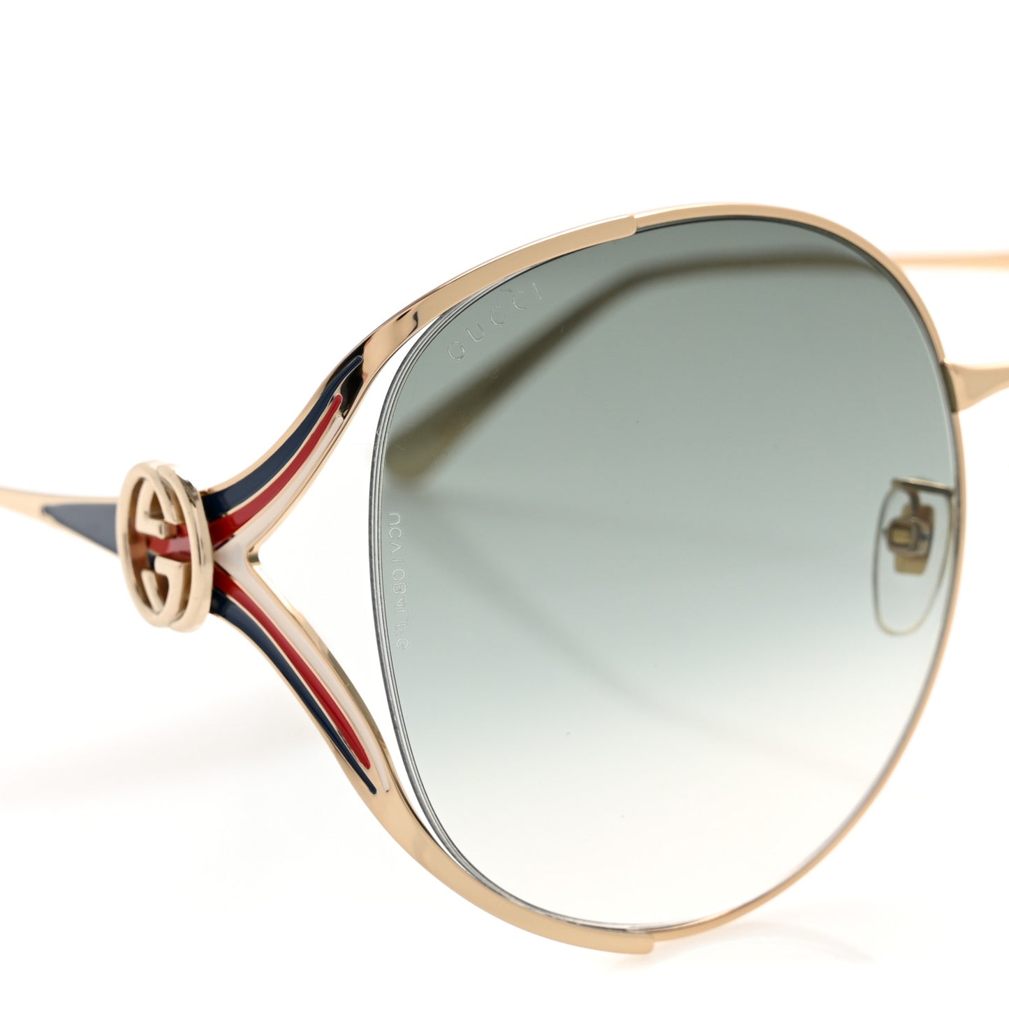 Metal Oversized Round Frame GG0225S Sunglasses Gold