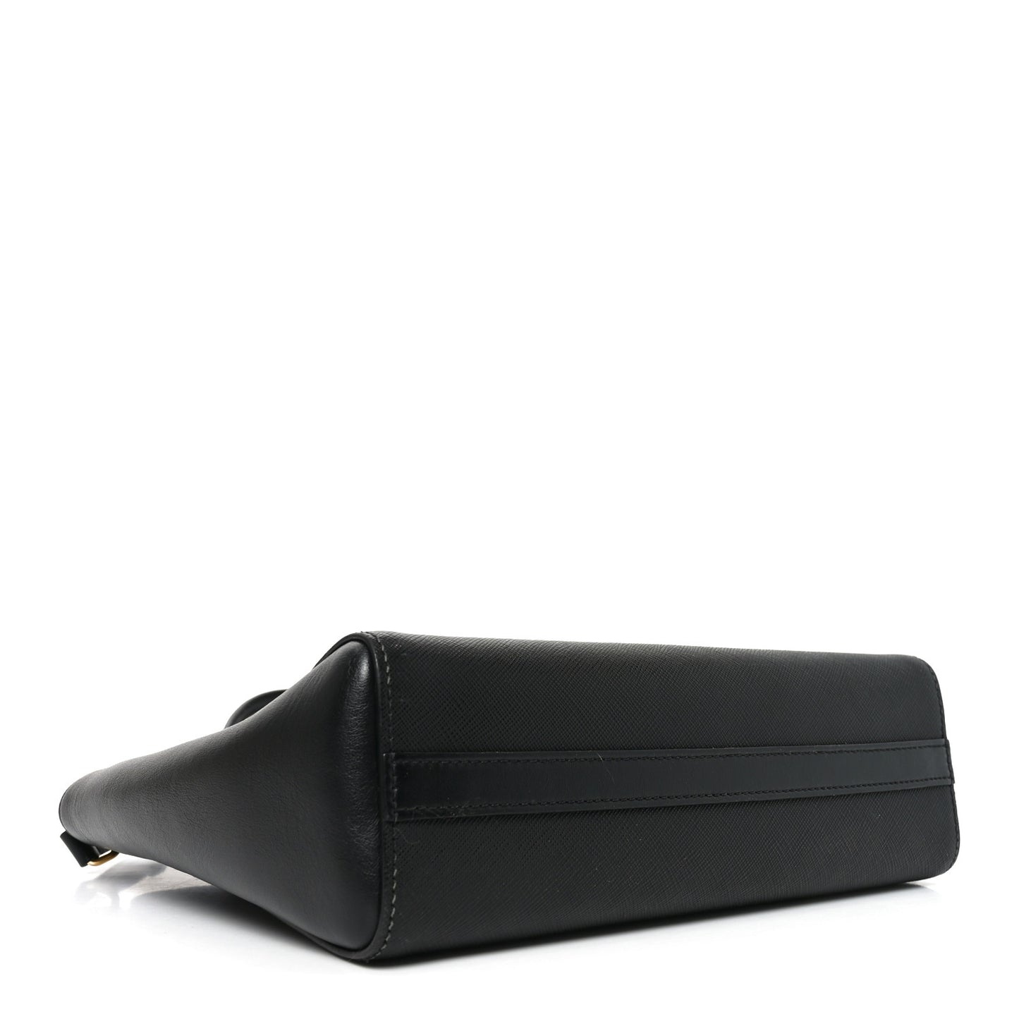 Saffiano Soft Calfskin Small Zippered Tote Black