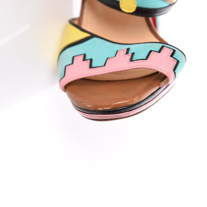 Christian Louboutin Suede Zunika 120 Slide Sandals 38 Turquoise Multicolor 15 of 20