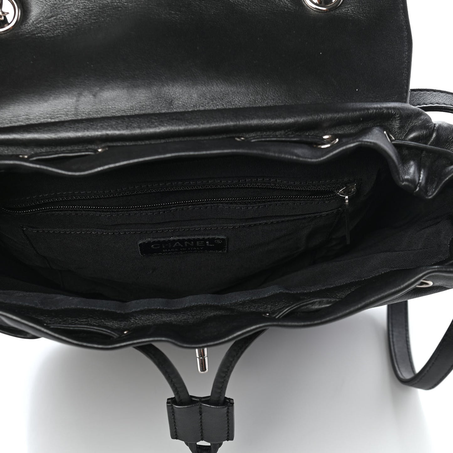 Calfskin Chevron Quilted Large Urban Spirit Backpack Black