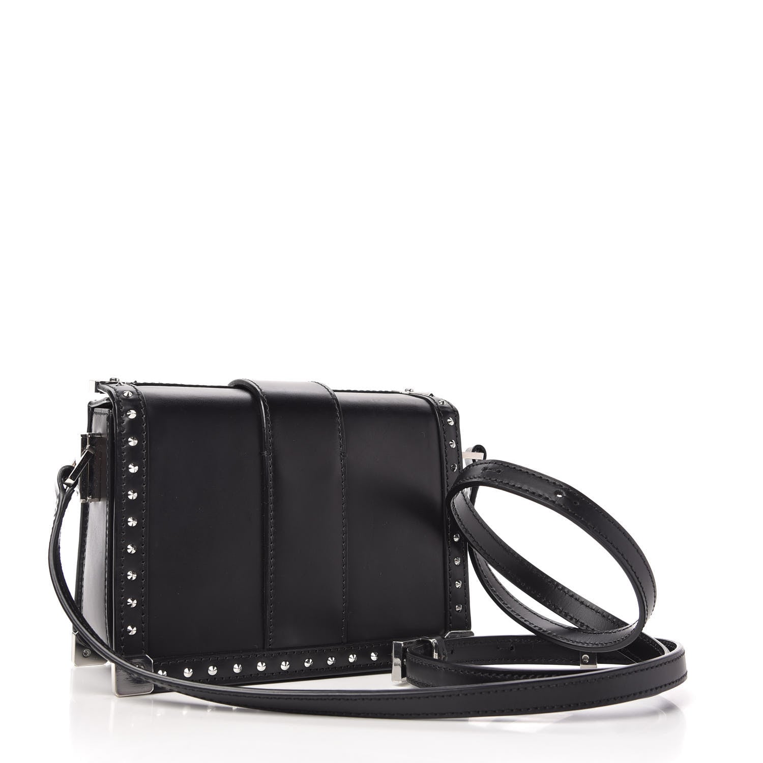 MCM Brocade Embroidered Velvet Calfskin Mini Mitte Crossbody Black 3 of 9