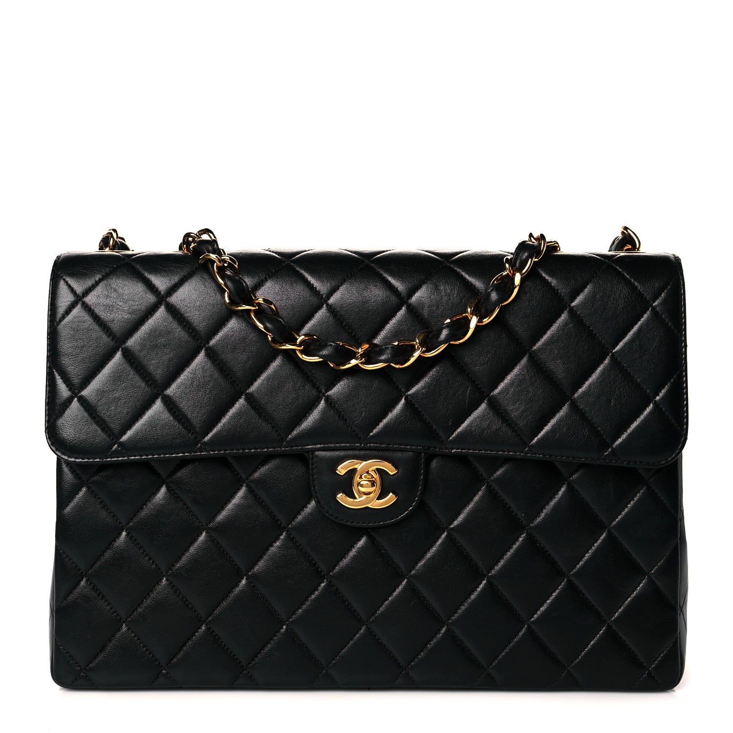 Chanel Lambskin Quilted Jumbo Single Flap Black 1 of 13